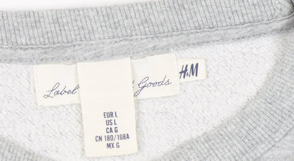Mens UK Size L H&M Grey Pullover Sweatshirt