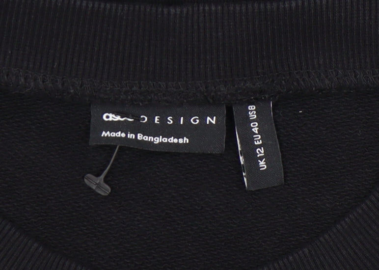 Womens UK Size 12 ASOS DESIGN Black Pullover Sweatshirt