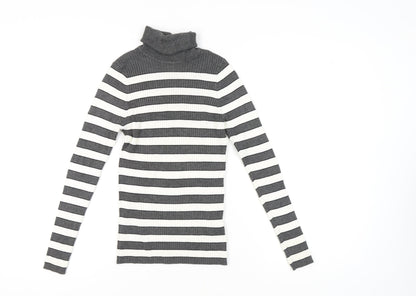 Primark Women's Stripe Roll Neck Jumper M