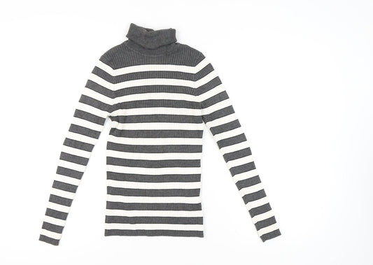 Primark Women's Stripe Roll Neck Jumper M