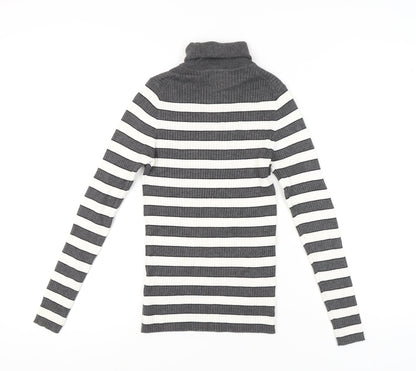 Primark Women's Stripe Roll Neck Jumper M