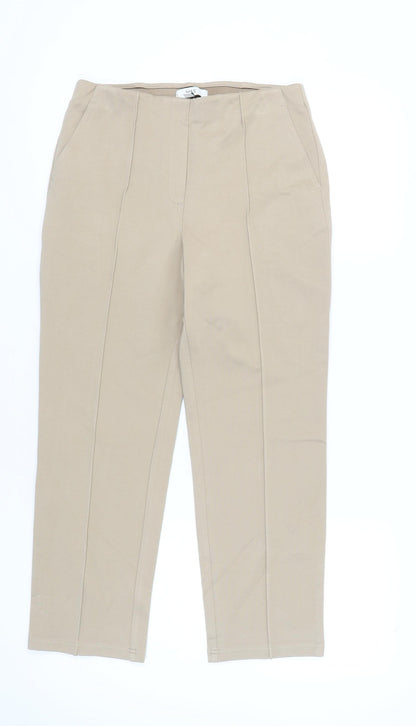 Womens UK Size 12 Marks and Spencer Regular Fit Casual Workwear Beige Trousers
