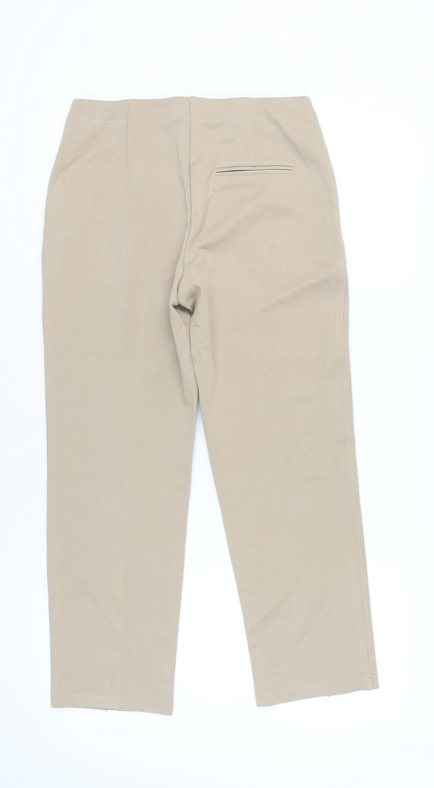 Womens UK Size 12 Marks and Spencer Regular Fit Casual Workwear Beige Trousers
