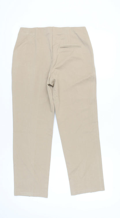 Womens UK Size 12 Marks and Spencer Regular Fit Casual Workwear Beige Trousers