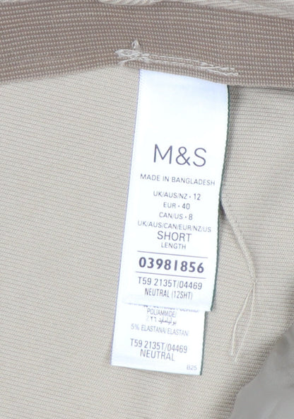 Womens UK Size 12 Marks and Spencer Regular Fit Casual Workwear Beige Trousers