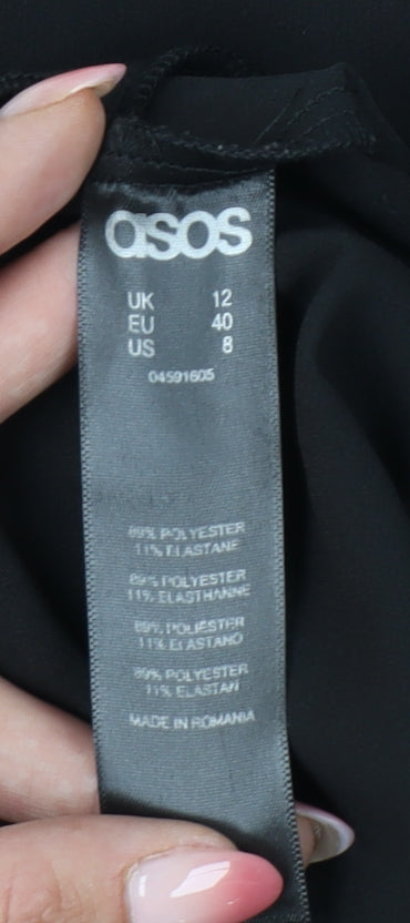 Womens UK Size 12 ASOS One-Piece Black Jumpsuit