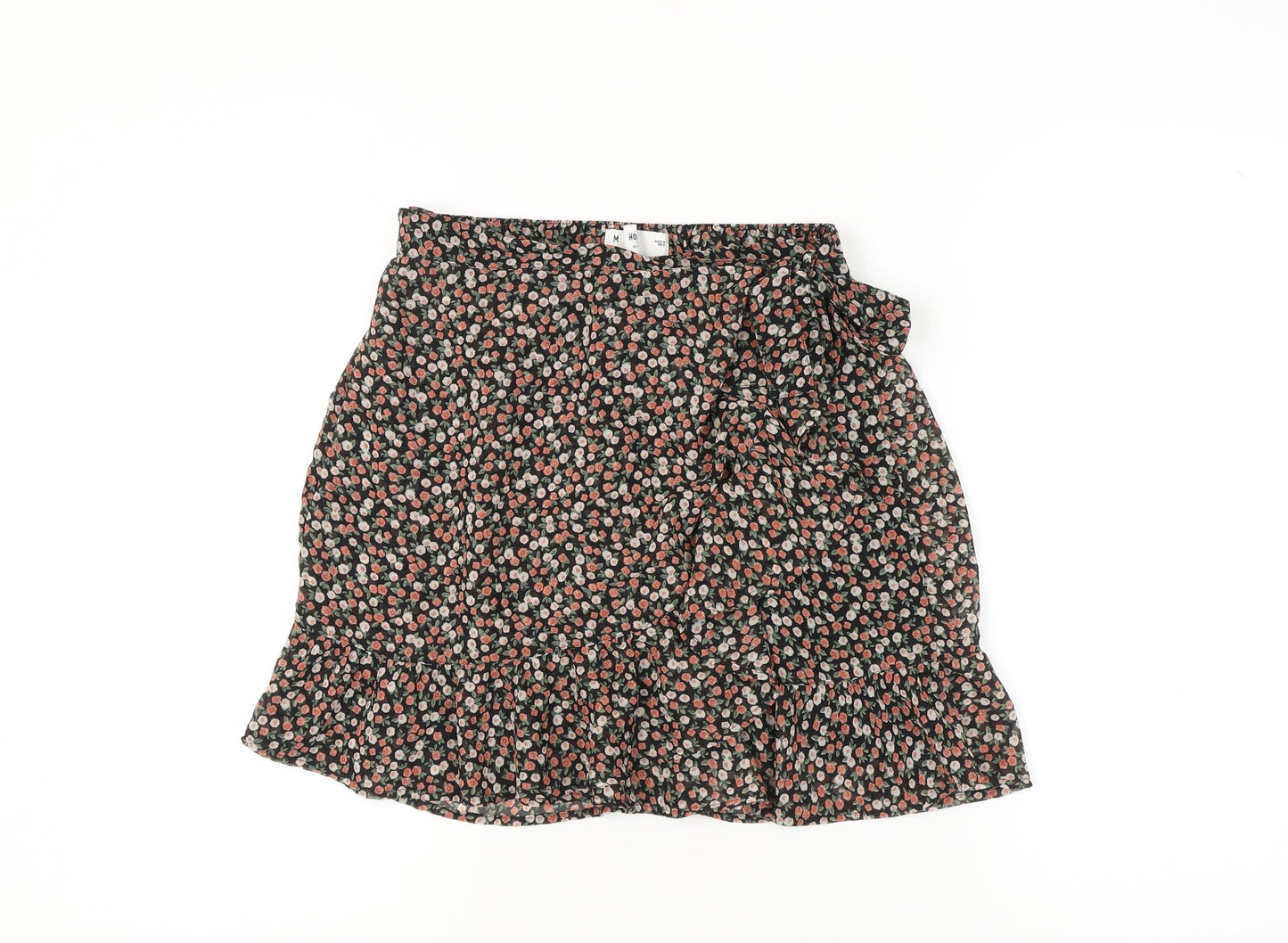 Hollister Women's Black Floral A-Line Skirt M