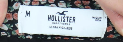 Hollister Women's Black Floral A-Line Skirt M