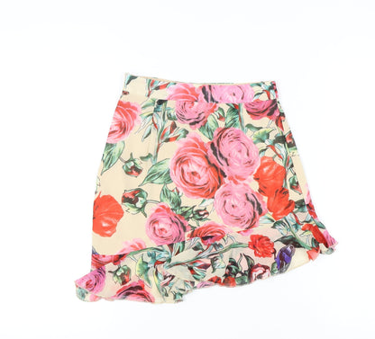 PrettyLittleThing Women's Multicoloured Floral Skirt, Size 8