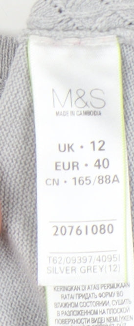 Womens UK Size 12 Marks and Spencer Grey Pullover Jumper