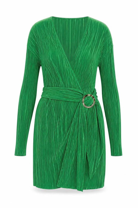 ASOS Womens Design Green Wrap Dress - - Long Sleeve Size 12