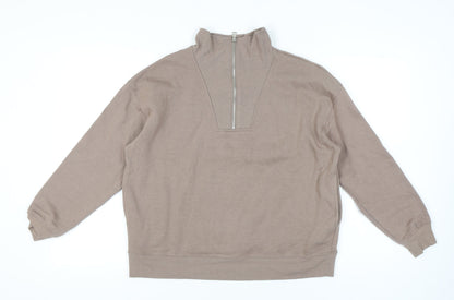 New Look Women's Brown Zip Sweatshirt Size M