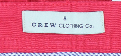Crew Clothing Women's Red Knee-Length Cotton Skirt