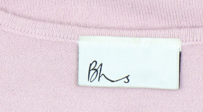 Bhs Women's Pink Pullover Jumper Size 14, V-Neck, 3/4 Sleeve