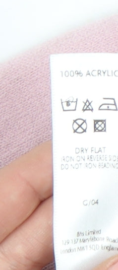 Bhs Women's Pink Pullover Jumper Size 14, V-Neck, 3/4 Sleeve