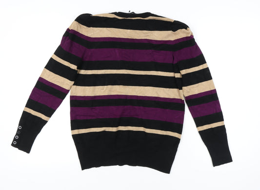 BHS Women’s Black Striped Cardigan Size 14