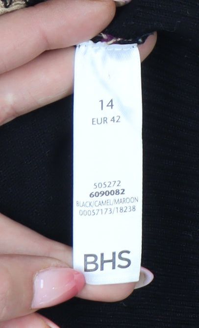 Womens UK Size 14 BHS Black Cardigan Jumper