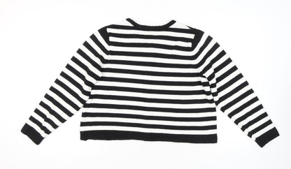 Happily Grey Women's Black Striped Cardigan Size 22/24
