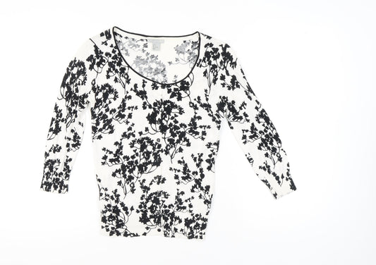 H&M Women's Black and White Cardigan Size S