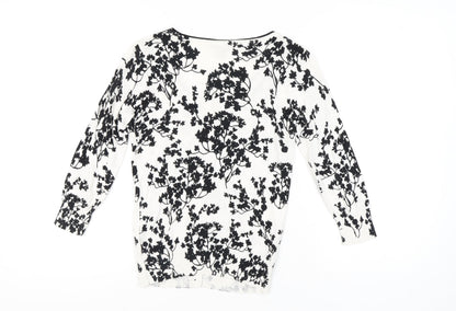 H&M Women's Black and White Cardigan Size S