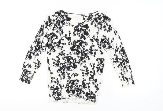H&M Women's Black and White Cardigan Size S