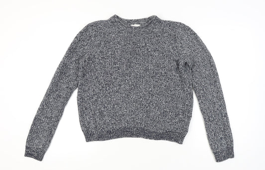 H&M Women's Grey Knit Pullover Jumper Size L