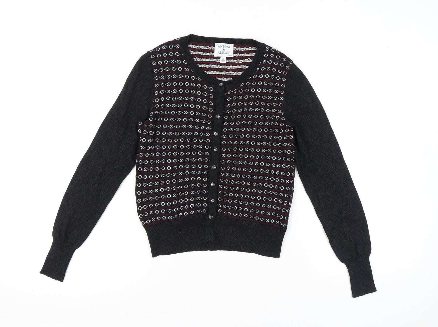 Womens UK Size S Antoni & Alison Black Cardigan Jumper