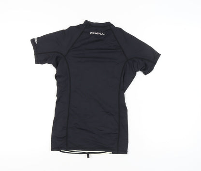 O'Neill Women's Black Striped T-Shirt Size 12