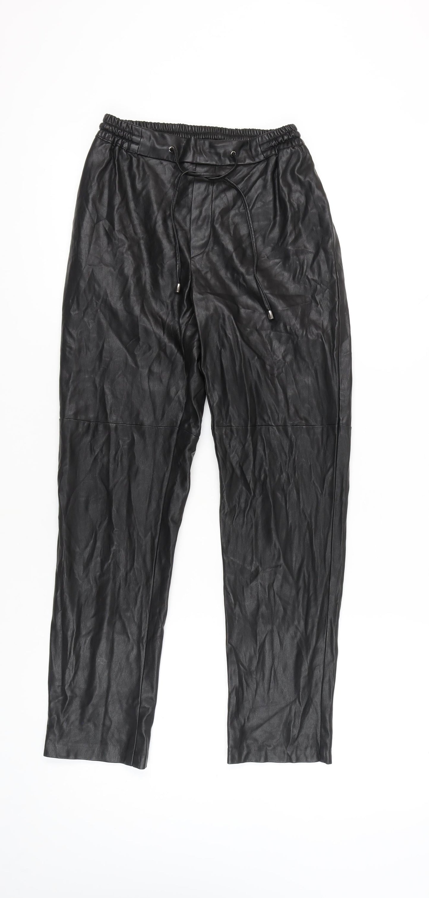 Womens UK Size XS MNG Regular Fit Jogger Black Trousers