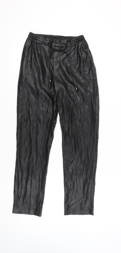 Womens UK Size XS MNG Regular Fit Jogger Black Trousers