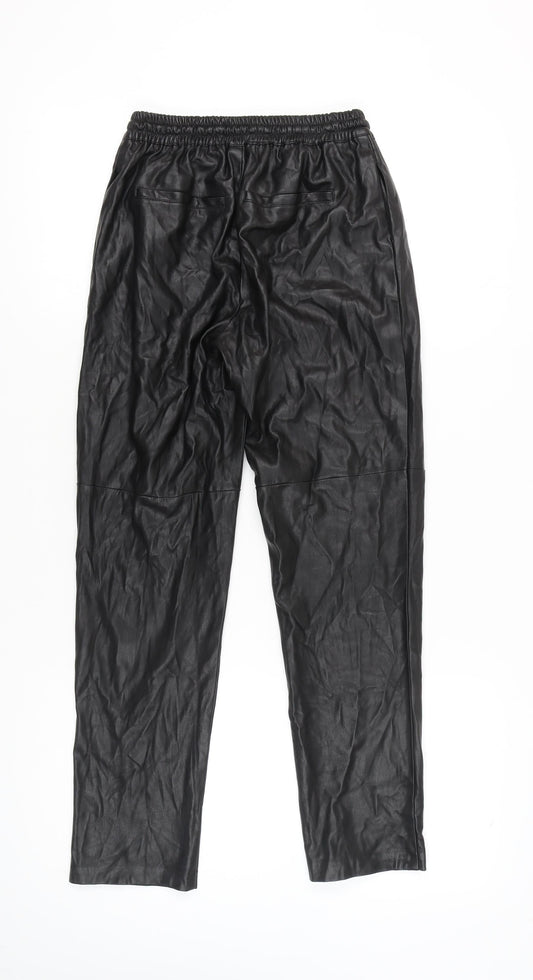 Womens UK Size XS MNG Regular Fit Jogger Black Trousers