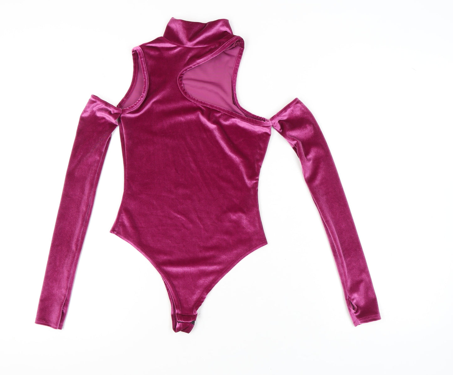 PrettyLittleThing Women's Pink Velvet Bodysuit Size 6