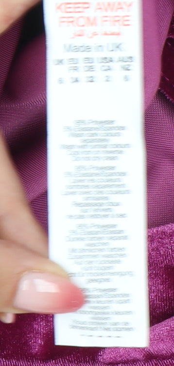 PrettyLittleThing Women's Pink Velvet Bodysuit Size 6