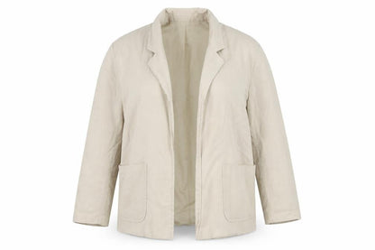 Front view of Peggy Page Women's Beige Blazer Jacket UK 16