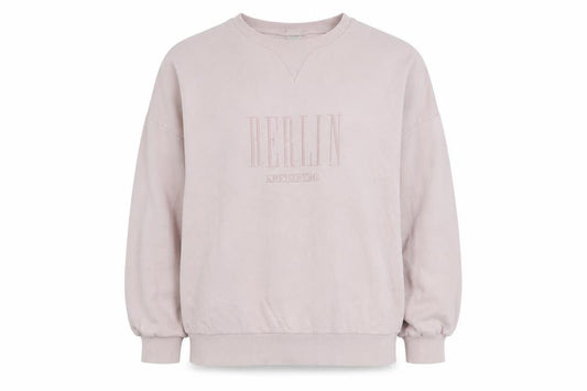 Front view of ASOS Women's Pink Crew Neck Sweatshirt, size 12