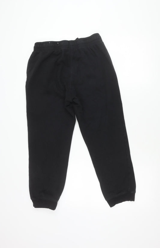 H&M Unisex Black Jogger Trousers - M, Fleece, Elastic Waist
