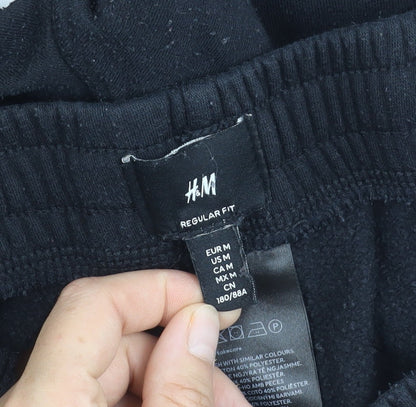 Unisex Adultss UK Size M H&M Regular Fit Jogger Black Trousers