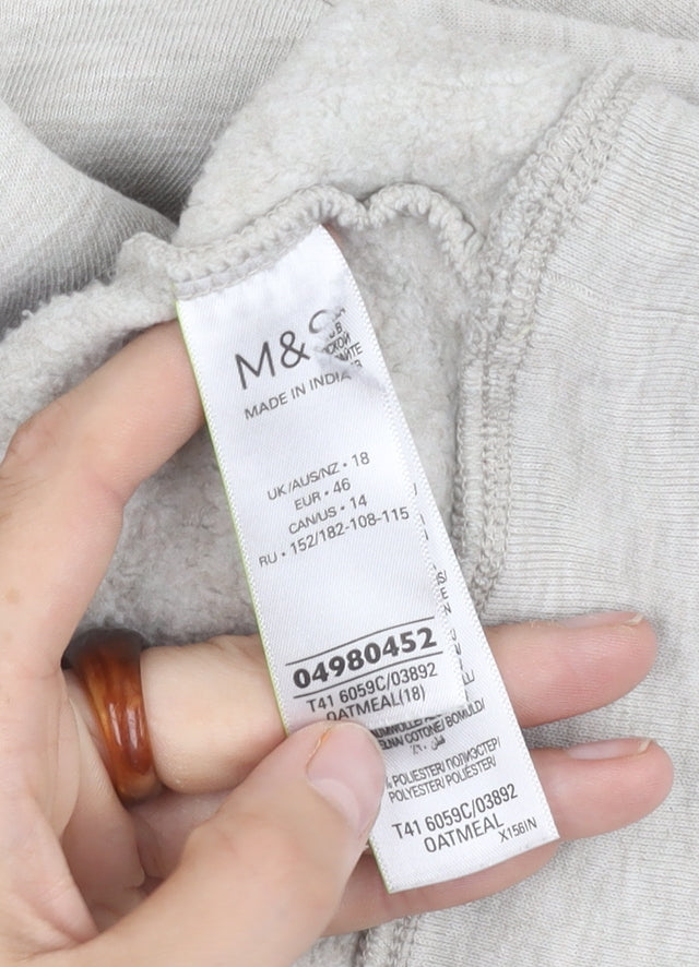 Marks & Spencer Women's Grey Hoodie Size 18