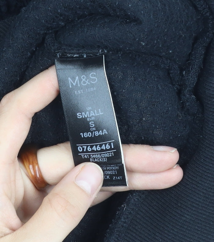 Womens UK Size S Marks and Spencer Black Pullover Sweatshirt