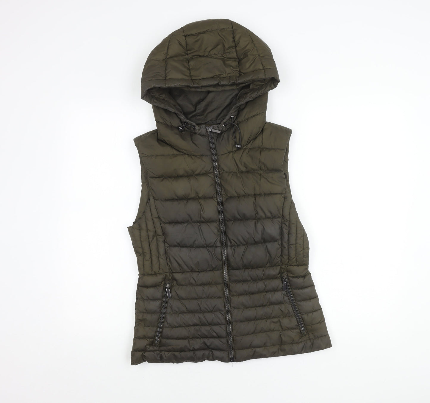 Womens UK Size M Zara Green Puffer Jacket