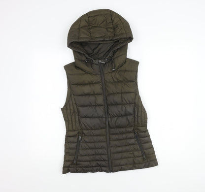 Womens UK Size M Zara Green Puffer Jacket