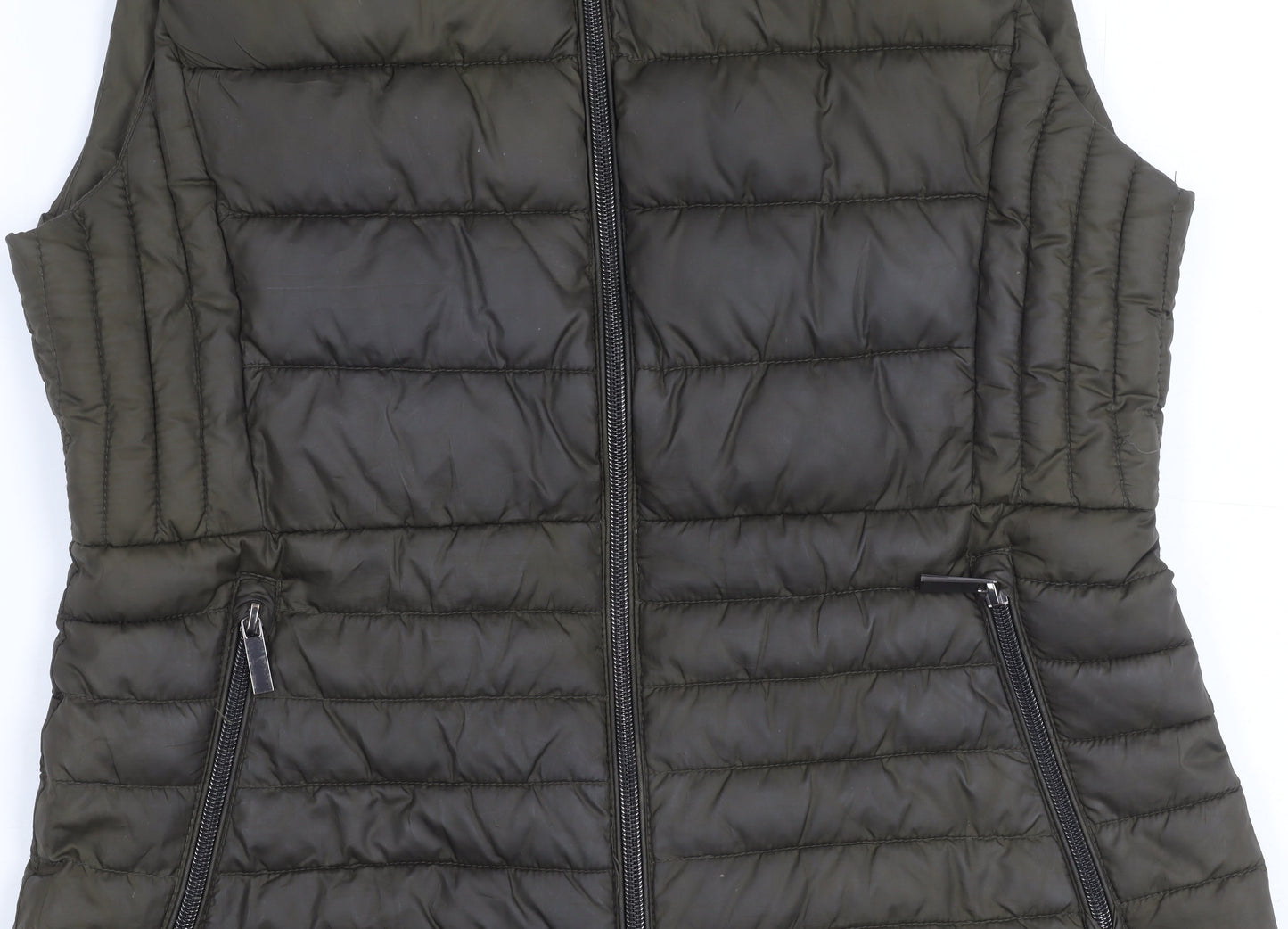 Womens UK Size M Zara Green Puffer Jacket
