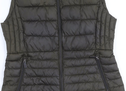 Womens UK Size M Zara Green Puffer Jacket
