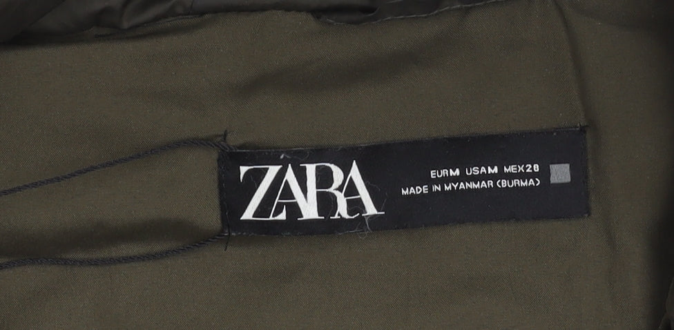 Womens UK Size M Zara Green Puffer Jacket