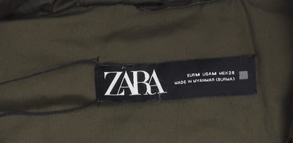 Womens UK Size M Zara Green Puffer Jacket