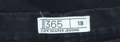 Denim 365 Women's Black Jeggings, Size 18