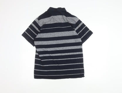 Marks and Spencer Men's Blue Striped Polo S