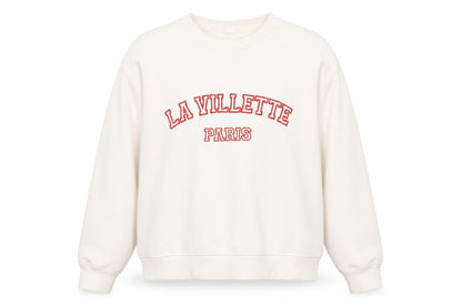 Women's White Pullover Sweatshirt, Large, City Theme