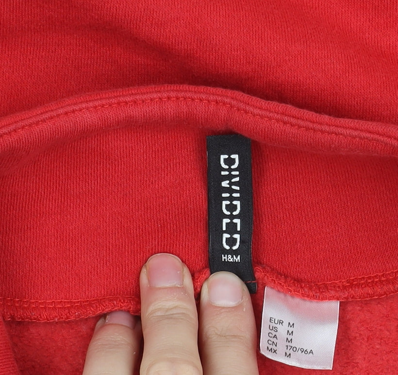 H&M Women's Red Embroidered Sweatshirt Size 12