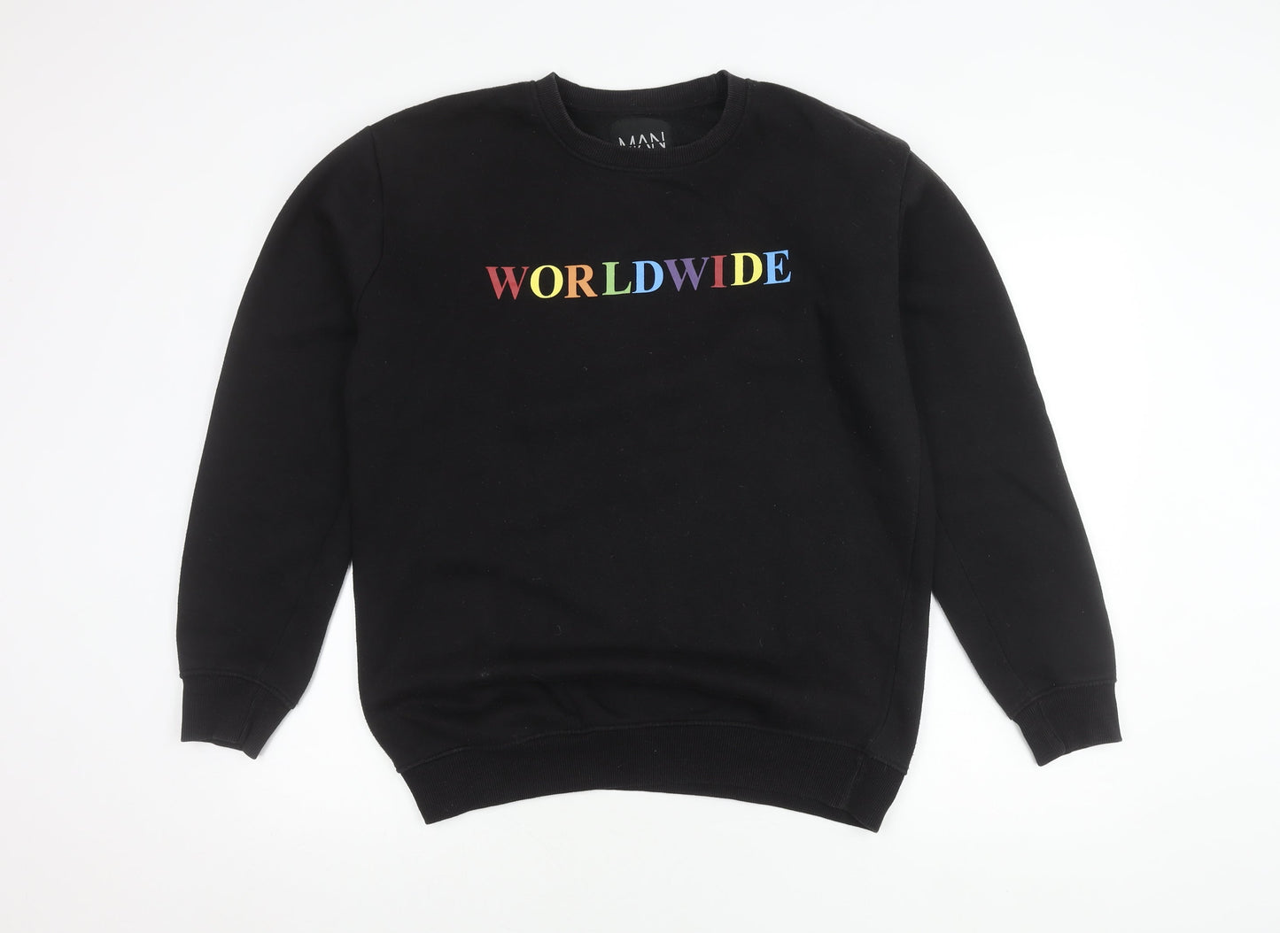 Mens UK Size M boohooMAN Black Pullover Sweatshirt